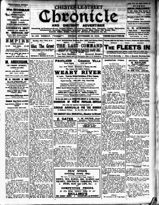 cover page of Chester-le-Street Chronicle and District Advertiser published on November 15, 1929