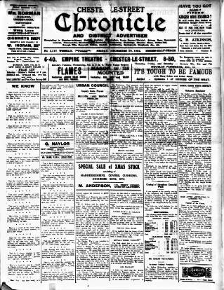 cover page of Chester-le-Street Chronicle and District Advertiser published on December 30, 1932