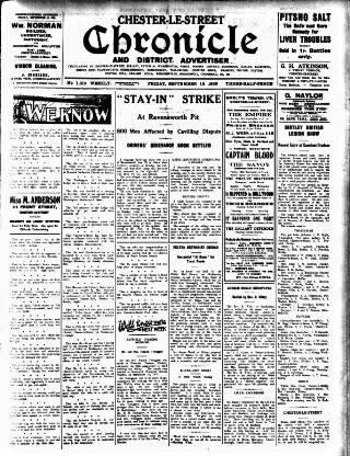 cover page of Chester-le-Street Chronicle and District Advertiser published on September 18, 1936