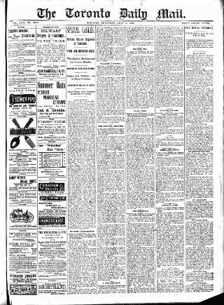 cover page of Toronto Daily Mail published on July 6, 1893