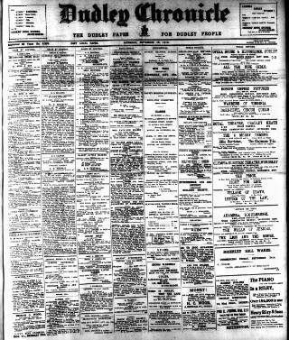 cover page of Dudley Chronicle published on September 18, 1915