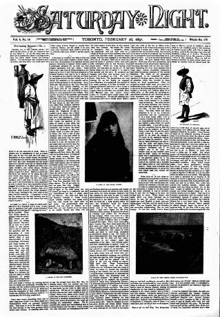 cover page of Toronto Saturday Night published on February 28, 1891