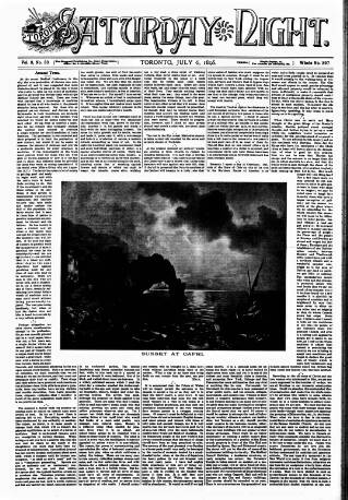 cover page of Toronto Saturday Night published on July 6, 1895