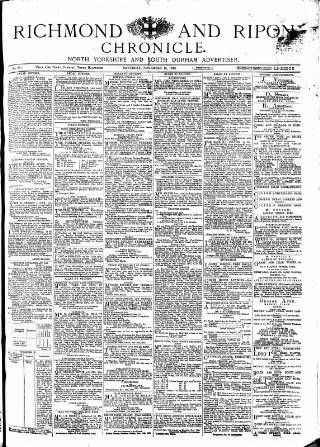 cover page of Richmond & Ripon Chronicle published on November 15, 1873