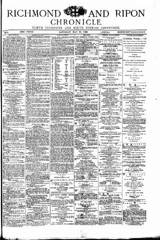 cover page of Richmond & Ripon Chronicle published on May 29, 1886