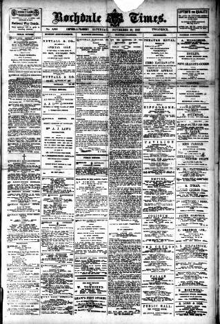 cover page of Rochdale Times published on November 30, 1918