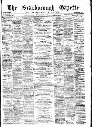 cover page of Scarborough Gazette published on September 18, 1879