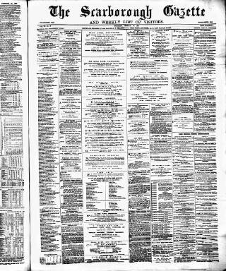 cover page of Scarborough Gazette published on February 28, 1884