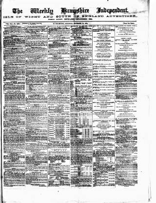 cover page of Hampshire Independent published on November 15, 1873