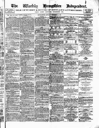 cover page of Hampshire Independent published on September 18, 1875