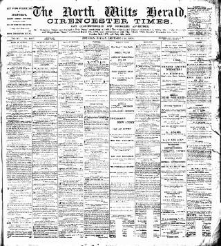 cover page of North Wilts Herald published on December 30, 1898