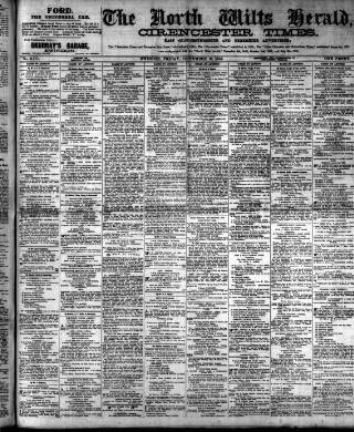 cover page of North Wilts Herald published on September 18, 1914