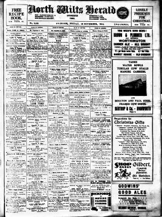 cover page of North Wilts Herald published on November 30, 1934