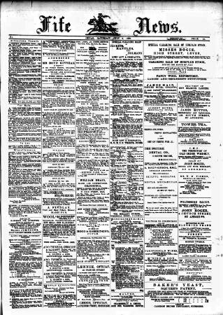 cover page of Fife News published on July 6, 1889