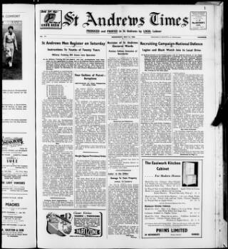 cover page of St. Andrews Times published on May 31, 1939