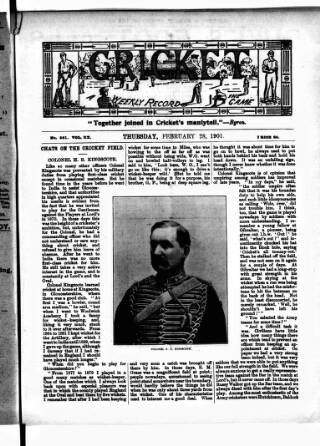 cover page of Cricket published on February 28, 1901