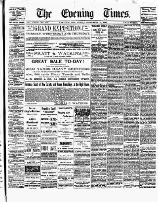 cover page of Hamilton Daily Times published on September 18, 1885