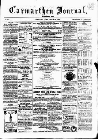 cover page of Carmarthen Journal published on February 28, 1862