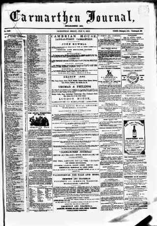cover page of Carmarthen Journal published on July 6, 1866