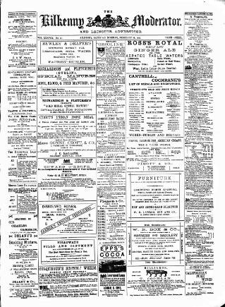 cover page of Kilkenny Moderator published on February 28, 1891