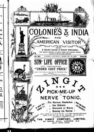 cover page of Colonies and India published on February 28, 1891