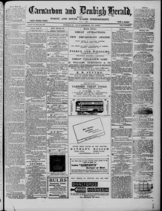 cover page of Caernarvon & Denbigh Herald published on November 15, 1895