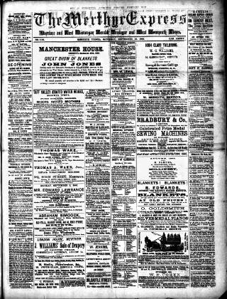cover page of Merthyr Express published on September 18, 1886