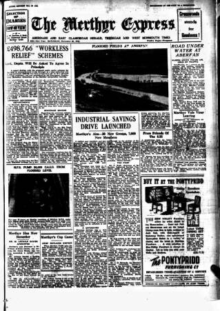 cover page of Merthyr Express published on November 30, 1946