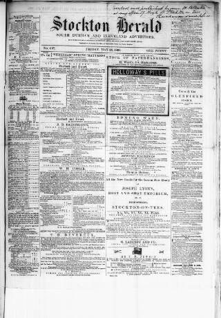 cover page of Stockton Herald, South Durham and Cleveland Advertiser published on May 29, 1868