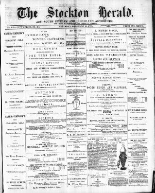 cover page of Stockton Herald, South Durham and Cleveland Advertiser published on February 28, 1880