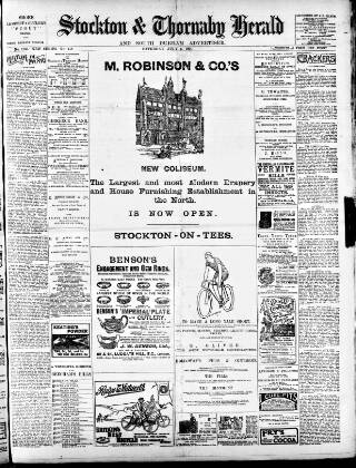 cover page of Stockton Herald, South Durham and Cleveland Advertiser published on July 6, 1901