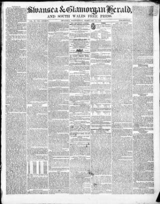 cover page of Swansea and Glamorgan Herald published on February 28, 1849