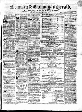 cover page of Swansea and Glamorgan Herald published on May 29, 1861