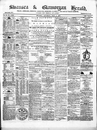 cover page of Swansea and Glamorgan Herald published on July 6, 1867