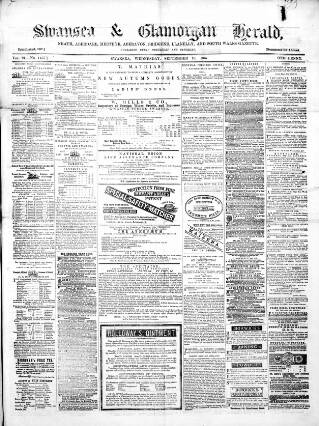 cover page of Swansea and Glamorgan Herald published on September 18, 1867
