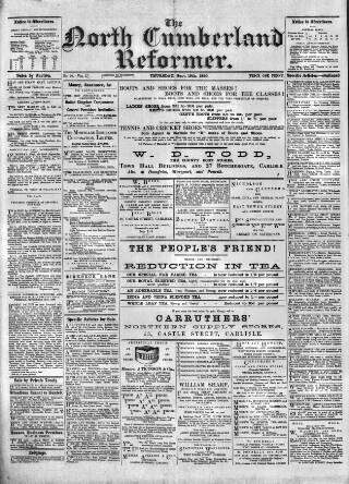 cover page of North Cumberland Reformer published on September 18, 1890