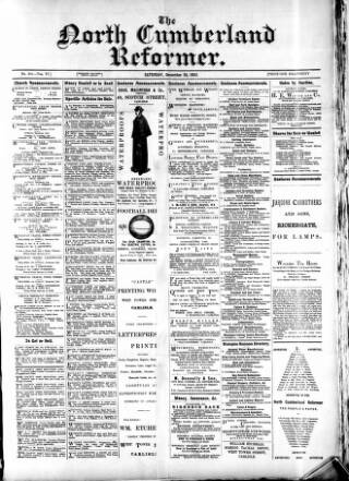 cover page of North Cumberland Reformer published on December 30, 1893