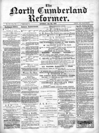 cover page of North Cumberland Reformer published on July 6, 1895