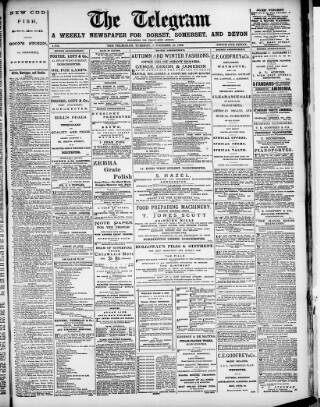 cover page of Weymouth Telegram published on November 15, 1892