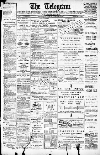 cover page of Weymouth Telegram published on November 30, 1897