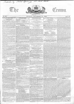 cover page of Crown published on November 11, 1838