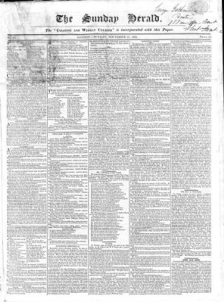 cover page of Colonist and Commercial Weekly Advertiser published on November 21, 1824