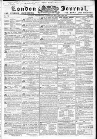 cover page of London Journal and General Advertiser for Town and Country published on December 28, 1836