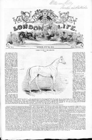 cover page of Illustrated London Life published on July 30, 1843