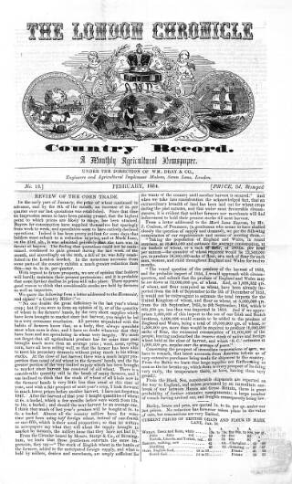 cover page of London Chronicle and Country Record published on February 1, 1854