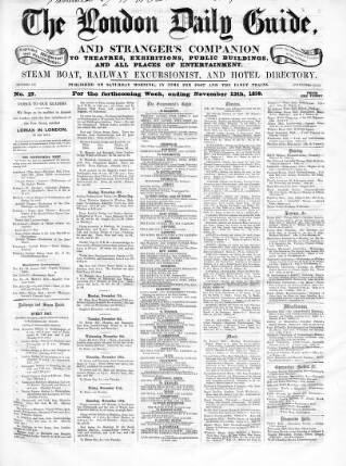 cover page of London Daily Guide and Stranger's Companion published on November 12, 1859