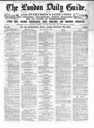 cover page of London Daily Guide and Stranger's Companion published on February 4, 1860