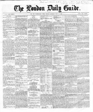 cover page of London Daily Guide and Stranger's Companion published on July 14, 1860