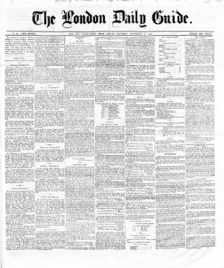 cover page of London Daily Guide and Stranger's Companion published on September 22, 1860