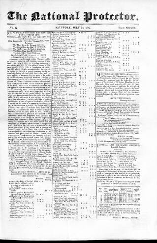 cover page of National Protector published on July 24, 1847